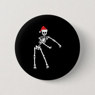 Flossing Skeleton Santa Hat Funny Kids Xmas Holida 6 Cm Round Badge