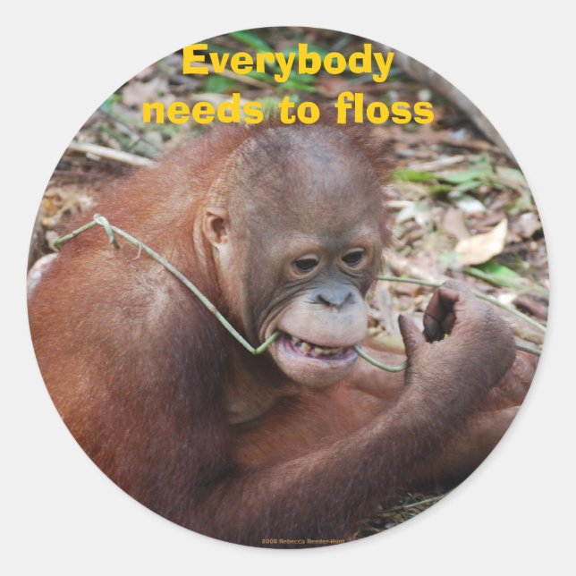 Flossing Teeth Dental Care stickers (Front)