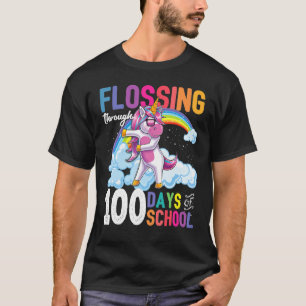 Flossing Through 100 Days Of School Flossing Unico T-Shirt