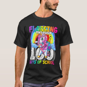 Flossing Through 100 Days Of School Flossing Unico T-Shirt