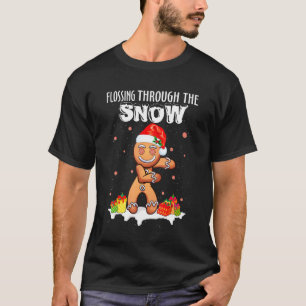 Flossing Through The Snow Gingerbread T-Shirt