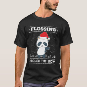 Flossing Through The Snow Panda Ugly Floss T-Shirt