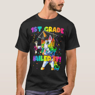 Flossing Unicorn 1st Grade Graduation Cap Diploma  T-Shirt