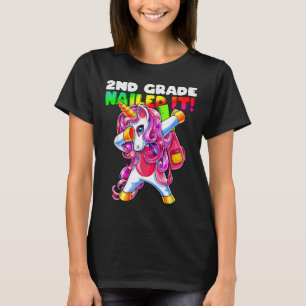 Flossing Unicorn 2nd Grade Graduation Cap Gown Dip