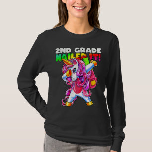 Flossing Unicorn 2nd Grade Graduation Cap Gown Dip
