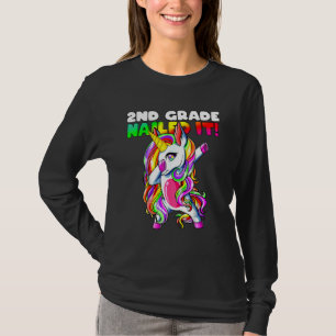 Flossing Unicorn 2nd Grade Graduation Cap Gown Dip