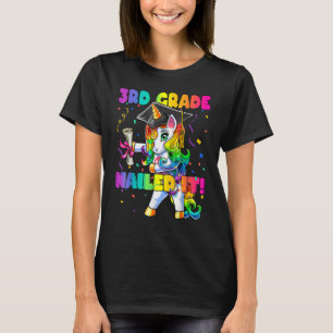 Flossing Unicorn 3rd Grade Graduation Cap Diploma T-Shirt
