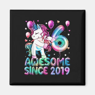 Flossing Unicorn 6 Year Old 6th Birthday Girl Unic Magnet