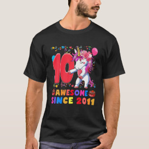 Flossing Unicorn Cute Awesome Since 2011 10Th Birt T-Shirt