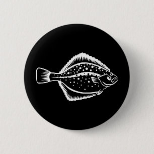 Flounder 6 Cm Round Badge