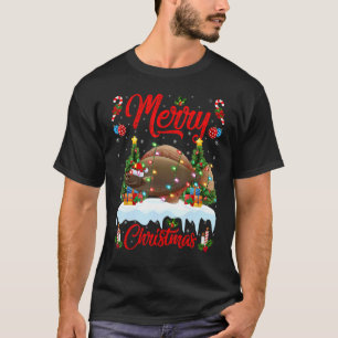 Flounder Fish Lights Xmas Tree Santa Flounder Fish T-Shirt
