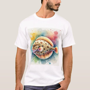 Flounder Majesty 010824AREF103 - Watercolor T-Shirt