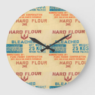 Flour Bags Large Clock