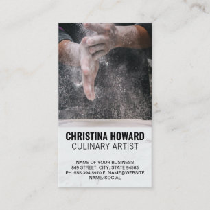 Flour Chef Rolling Dough Business Card