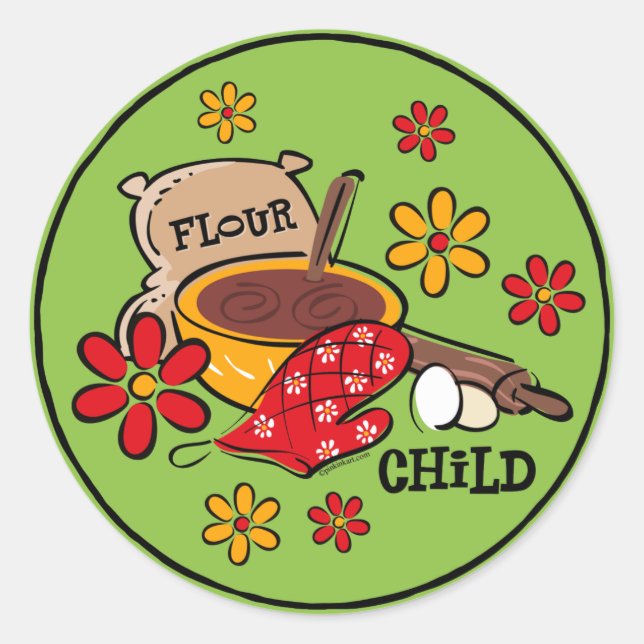 Flour Child Classic Round Sticker (Front)
