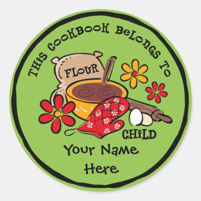 Flour Child Custom Bookplate Classic Round Sticker (Front)