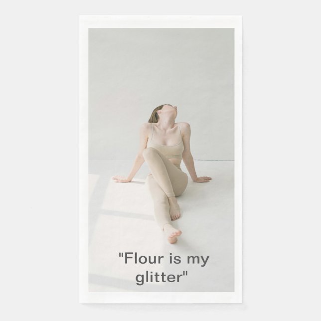 “Flour is My Glitter” Studio Scene Kitchen Towel Napkin (Front)