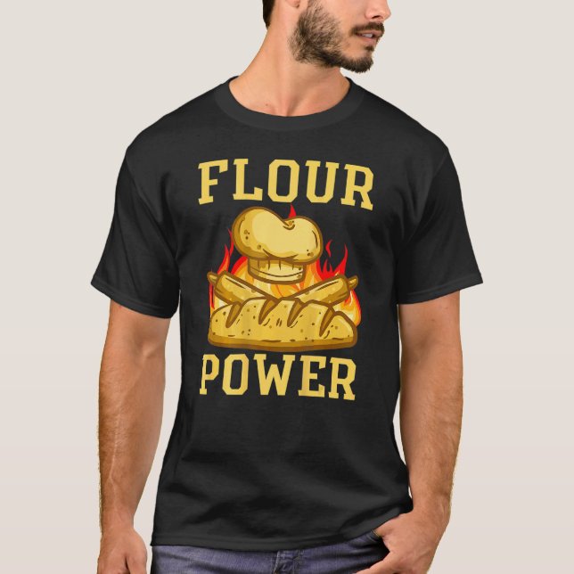 Flour Power Backprint Bread Baking T-Shirt (Front)