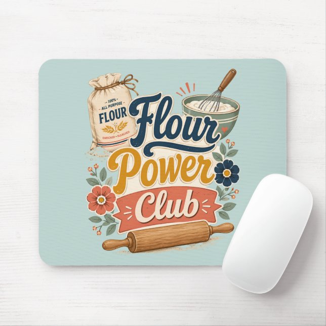 Flour Power Cottage Baking Club Mouse Pad (With Mouse)