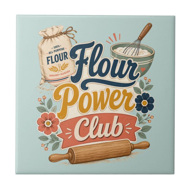 Flour Power Cottage Baking Club Tile (Front)