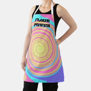 Flour Power Funny Psychedelic Retro Apron