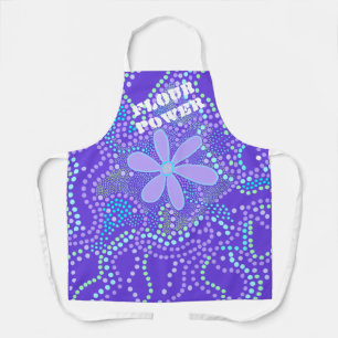 Flour Power Funny Retro Purple Apron