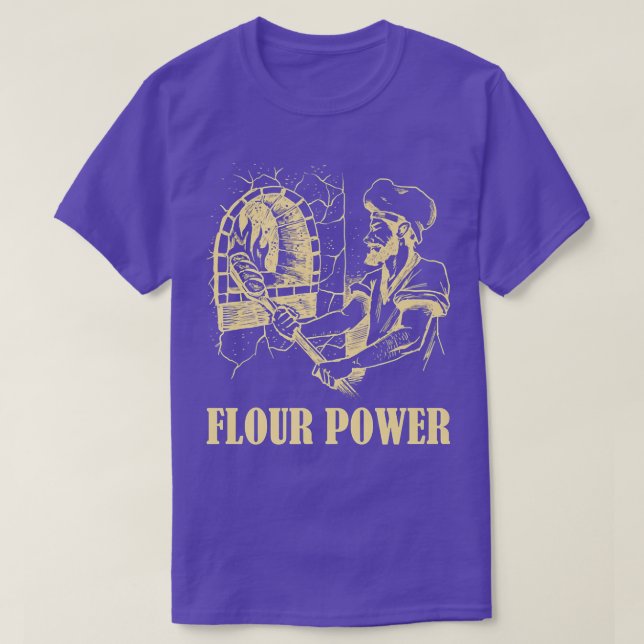 Flour power man at work baking bakery men  T-Shirt (Design Front)