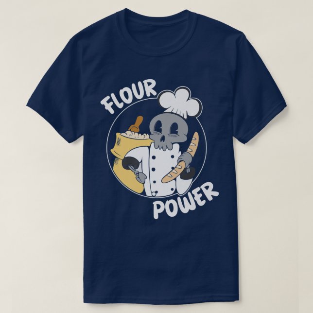Flour power man at work baking bakery men  T-Shirt (Design Front)