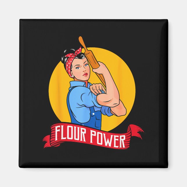 Flour Wer - Funny Baking &amp; Pastry Baker - Baki Magnet (Front)