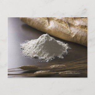 Flour, wheat and bread postcard