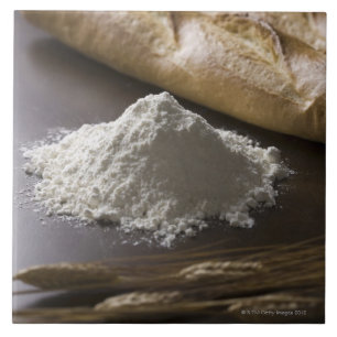 Flour, wheat and bread tile