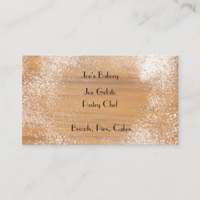 Floured Pastry Board Bakery Business Card (Front)
