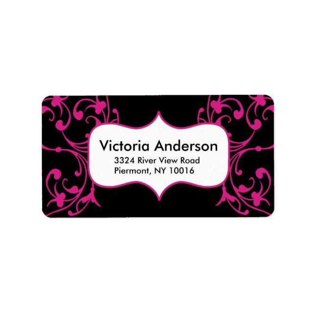 Flourish Accent Frame Return Address Labels. Label (Front)