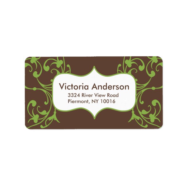 Flourish Accent Frame Return Address Labels. Label (Front)