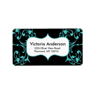 Flourish Accent Frame Return Address Labels. Label