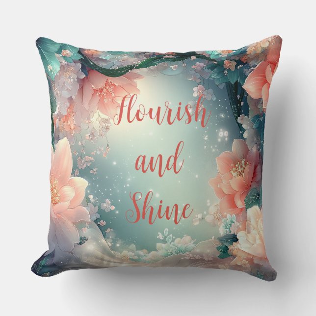 Flourish and Shine Floral Cushion (Front)