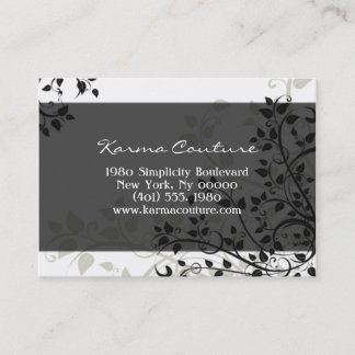 flourish; black business card