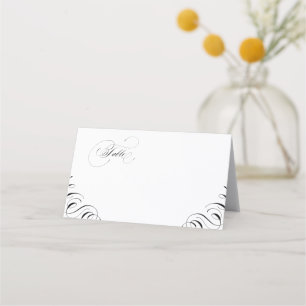 Flourish calligraphy vintage wedding place cards