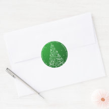 Flourish Christmas Tree Green  Return Address