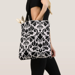 Flourish Damask Art I 2Way Black + Cream Tote Bag