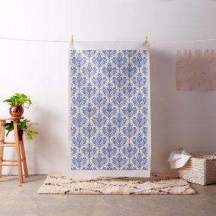Flourish Damask Pattern - blue + your idea Fabric