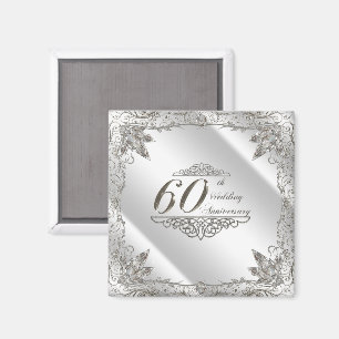 Flourish Diamond 60th Wedding Anniversary Magnet