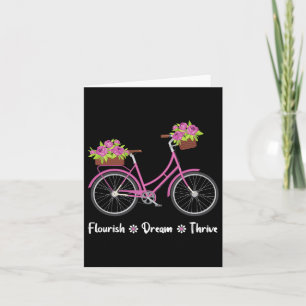 Flourish Dream Thrive Floral Bike Bicycle Subtle 8 Card