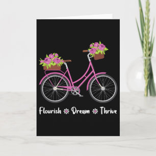 Flourish Dream Thrive Floral Bike Bicycle Subtle 8 Card
