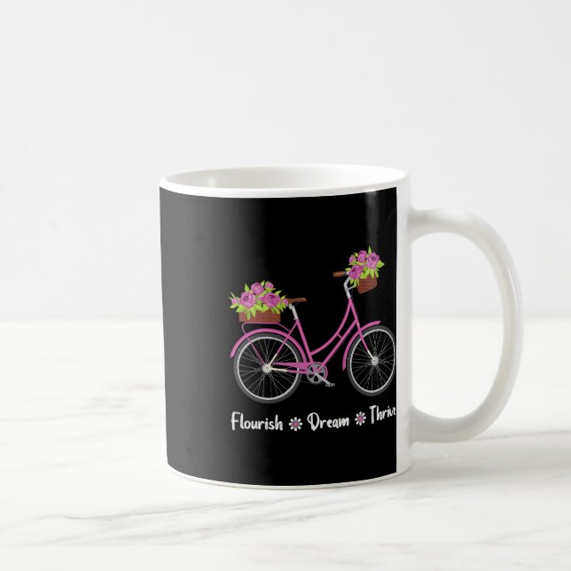 Flourish Dream Thrive Floral Bike Bicycle Subtle 8 Coffee Mug (Right)