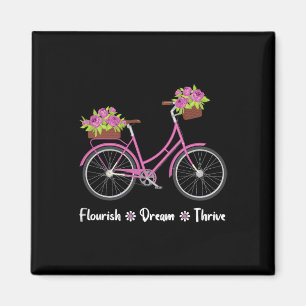Flourish Dream Thrive Floral Bike Bicycle Subtle 8 Magnet