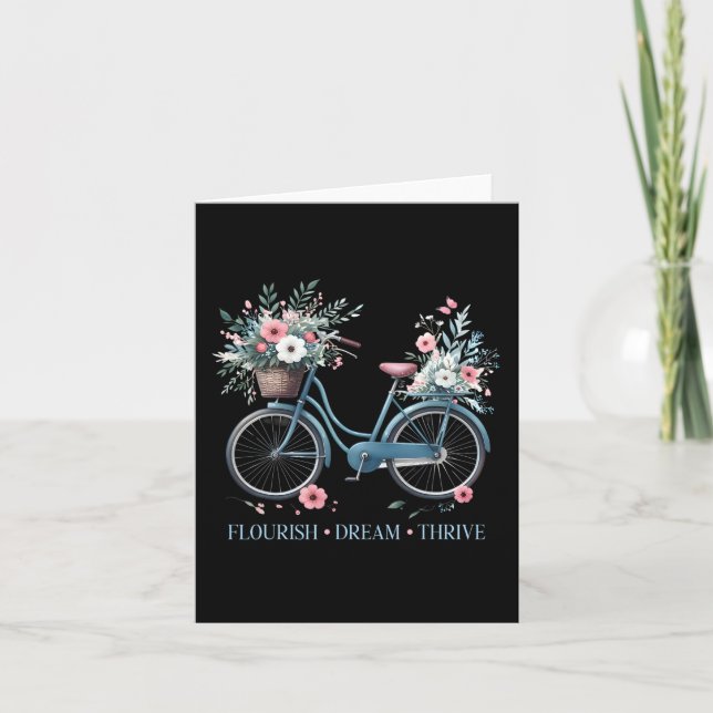 Flourish Dream Thrive Floral Bike Subtle 8647 Trum Card (Front)