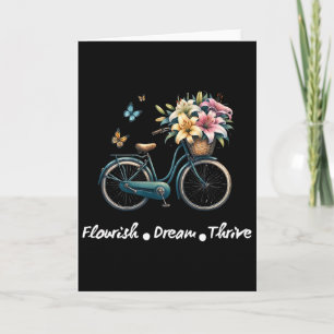 Flourish Dream Thrive Floral Bike Subtle 8647 Trum Card