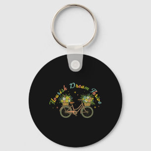 Flourish Dream Thrive Floral Bike Subtle 8647 Trum Key Ring