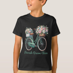 Flourish Dream Thrive Floral Bike Subtle 8647 Trum T-Shirt